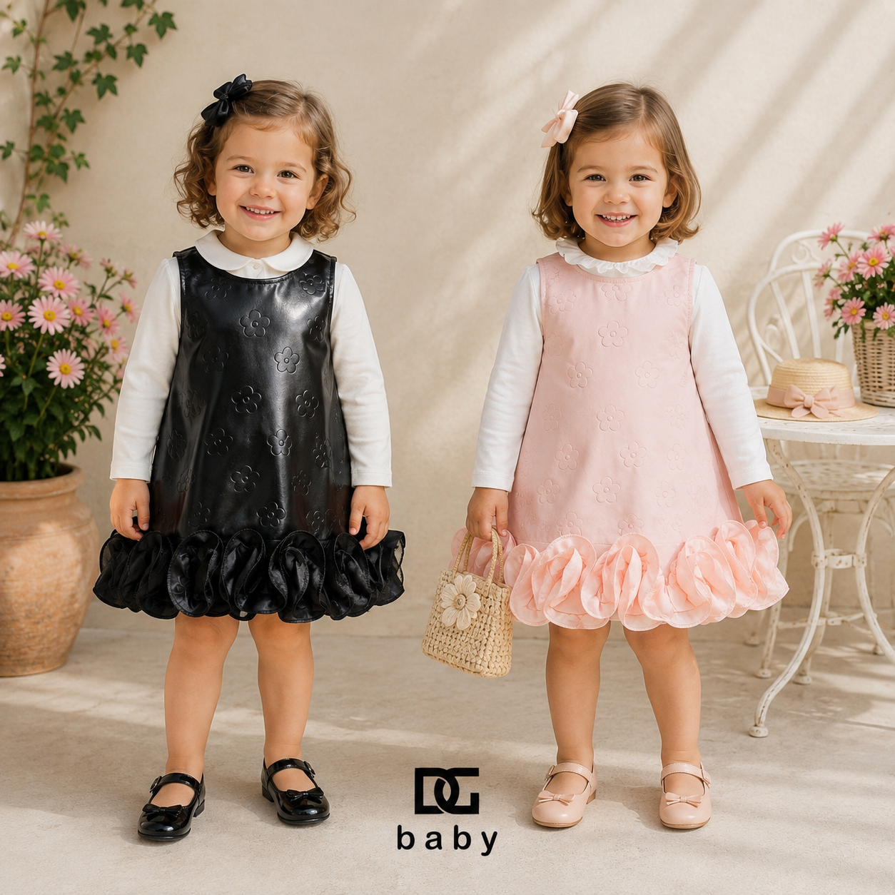 Abito Bambina Flower Chic con Volant