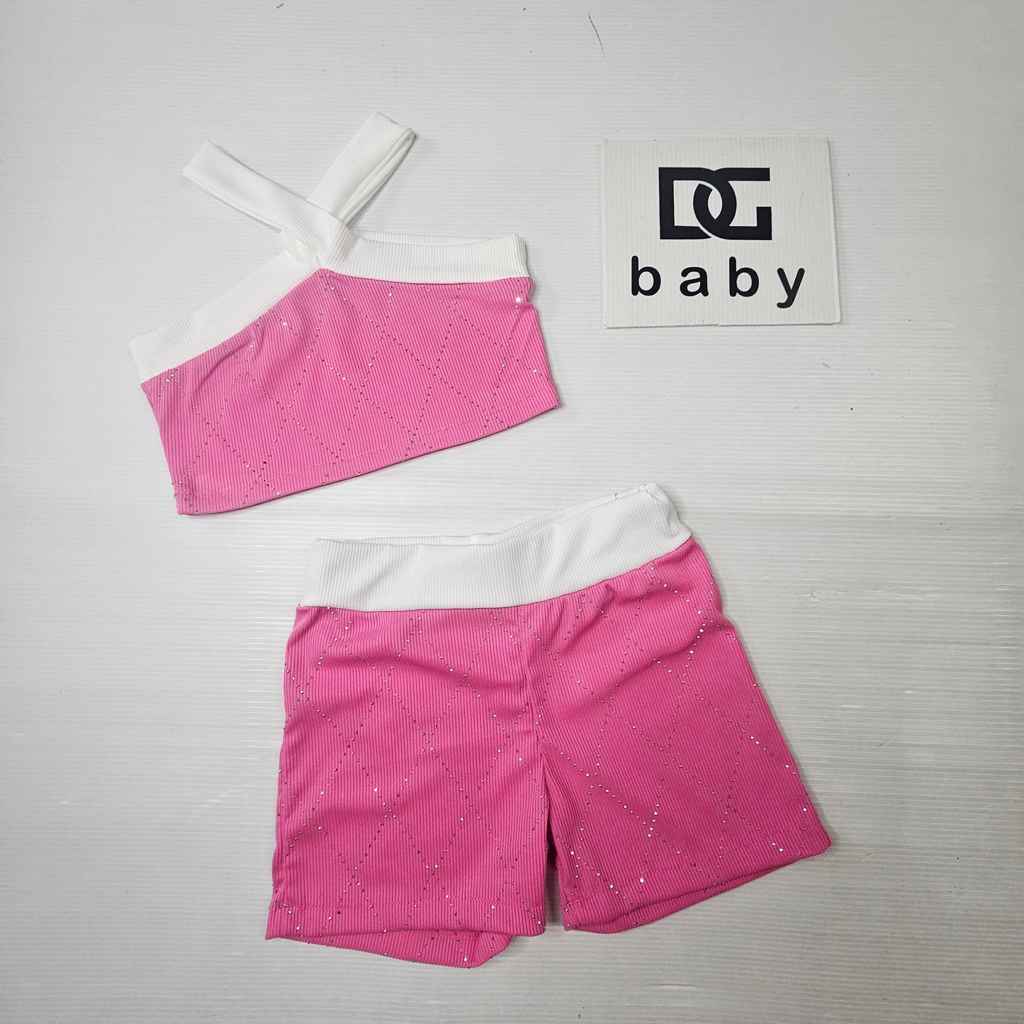 Completo Bambina Top Monospalla e Shorts Coordinati