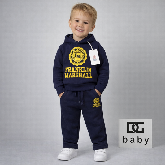 Completo tuta bambina blu con felpa e pantalone – FRANKLIN & MARSHALL