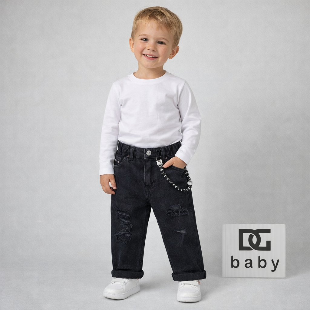 👖 Jeans Bambino Strappi Scuro