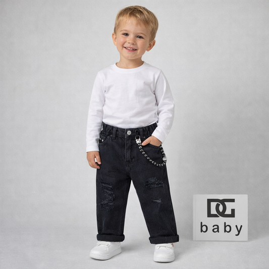 👖 Jeans Bambino Strappi Scuro