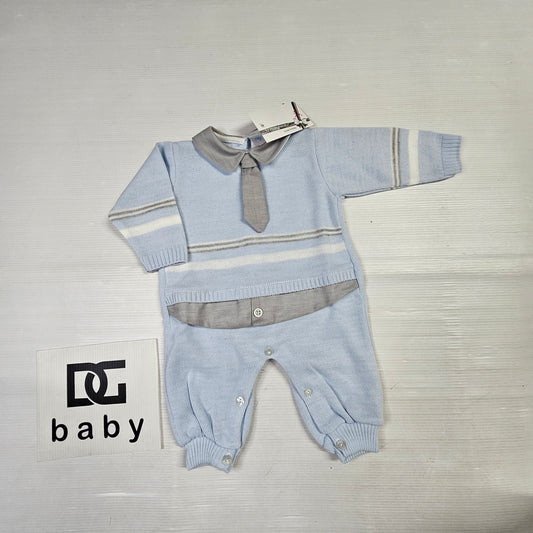 👔 Tutina neonato con cravattina elegante – Art. 41417 💙