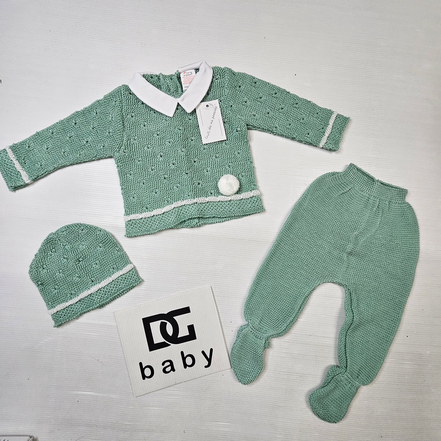Completo Prima Nascita in Filo BOY – 3 Pezzi 🍼💙
