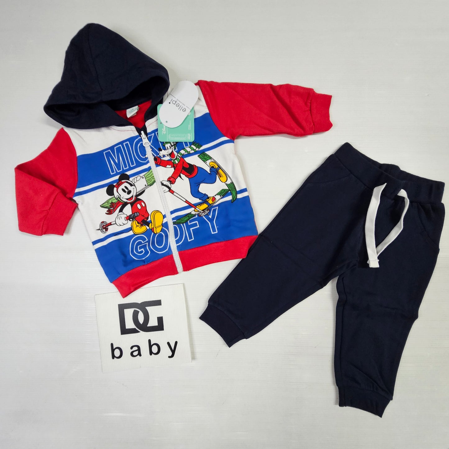 🧡 Completo felpato Mickey & Goofy – Art. WO4091