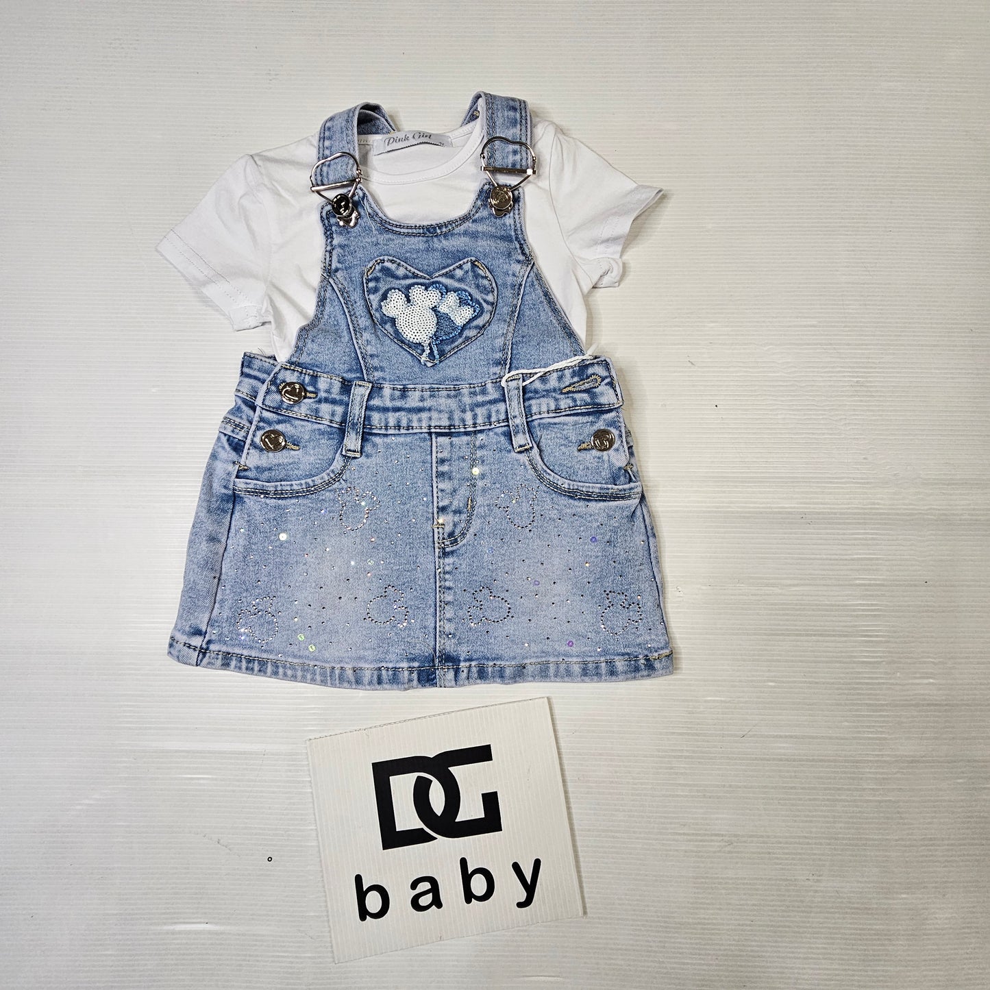 💙 Salopette Denim Cuore – Pink Girl