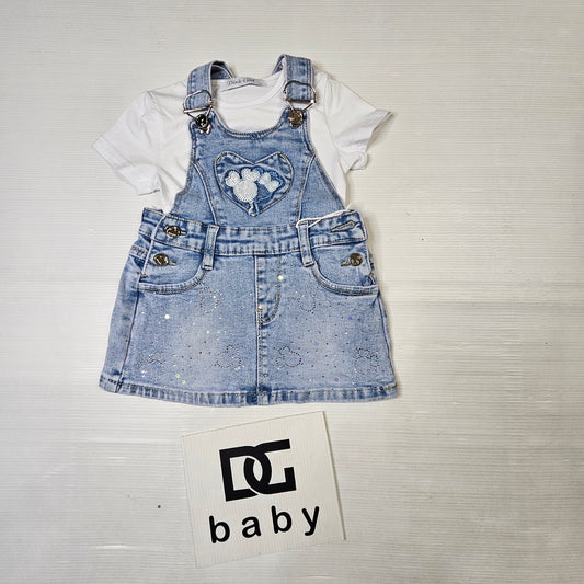 💙 Salopette Denim Cuore – Pink Girl