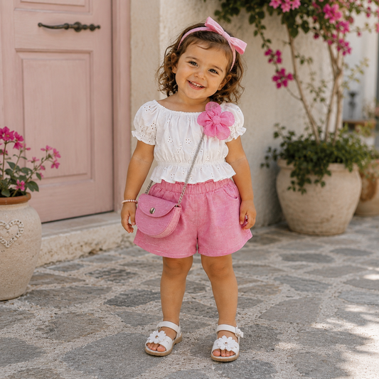 Completo baby Sweet Pink con Borsetta