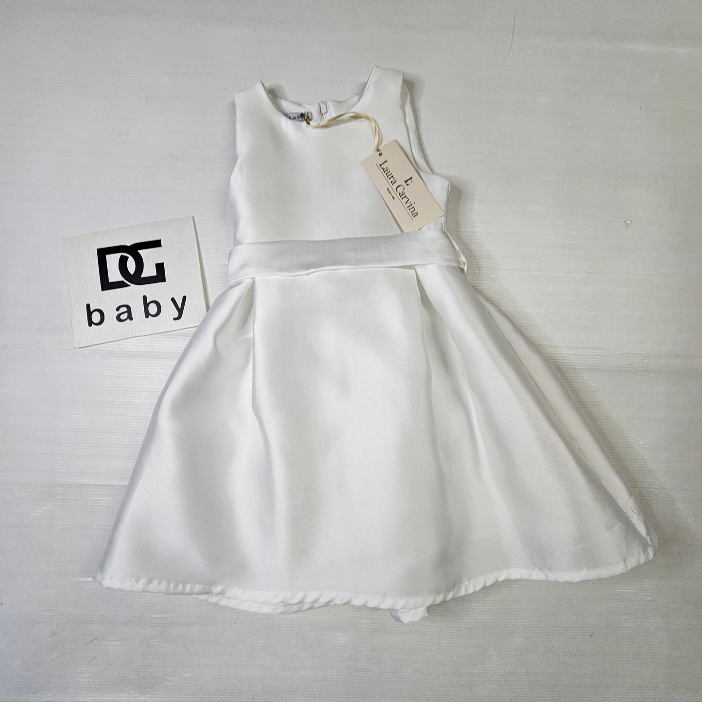 Vestito bimba Laura Carini LC1049 bianco elegante