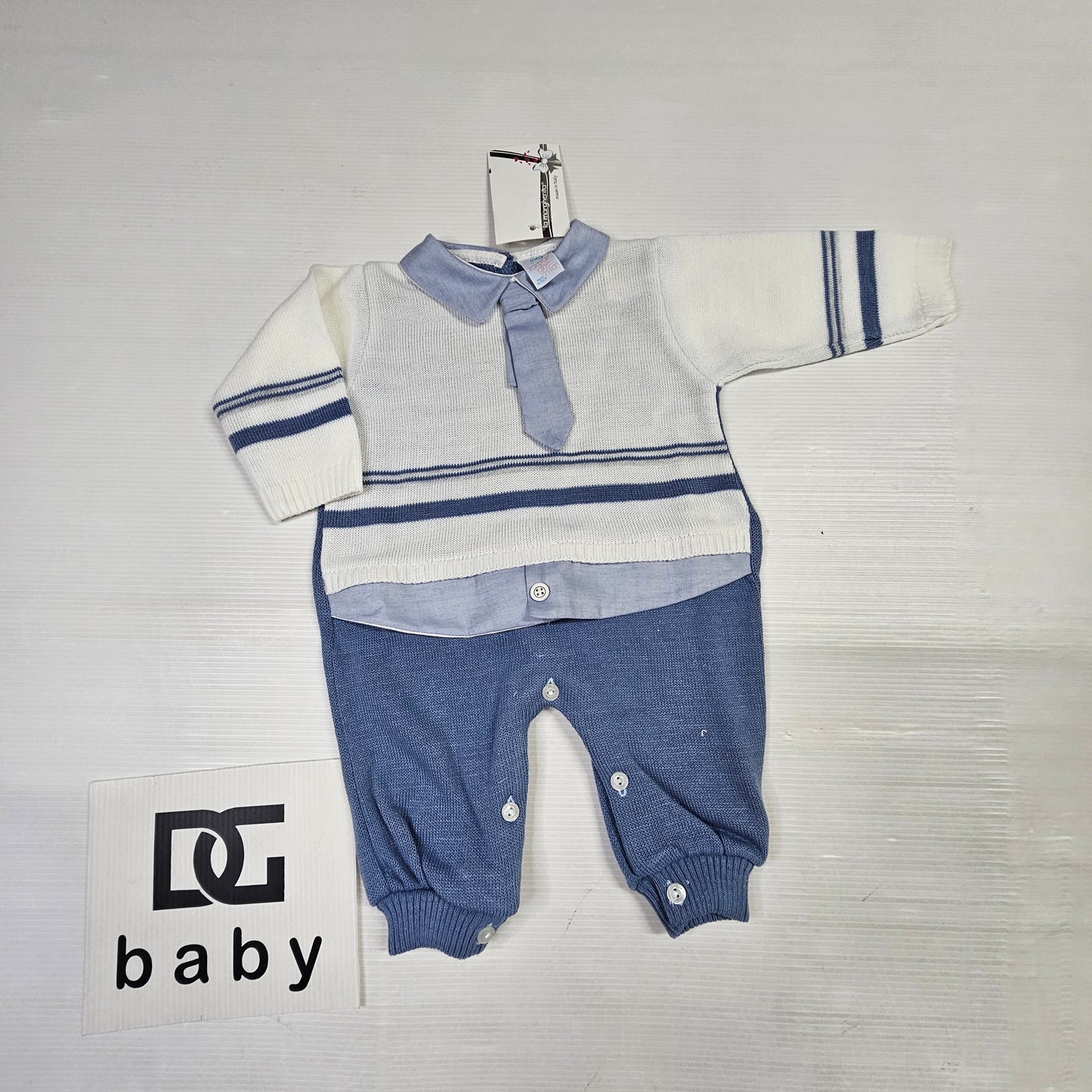 👔 Tutina neonato con cravattina elegante – Art. 41417 💙