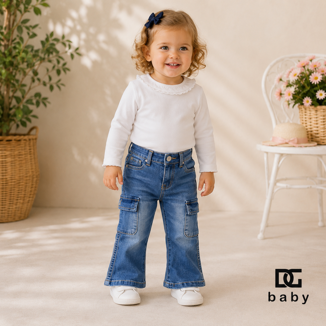 Jeans Cargo Bambina Flare