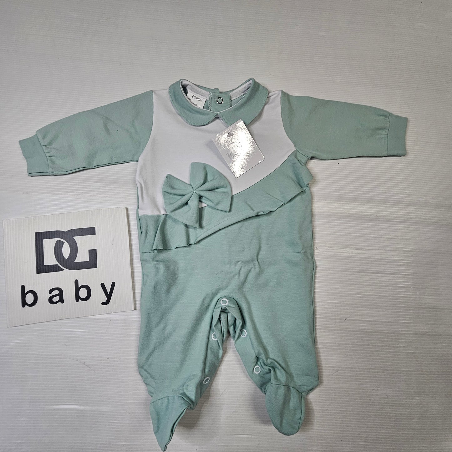 Tutina Neonata “Fiocco Elegance” 🌿🎀 – Art. 6370
