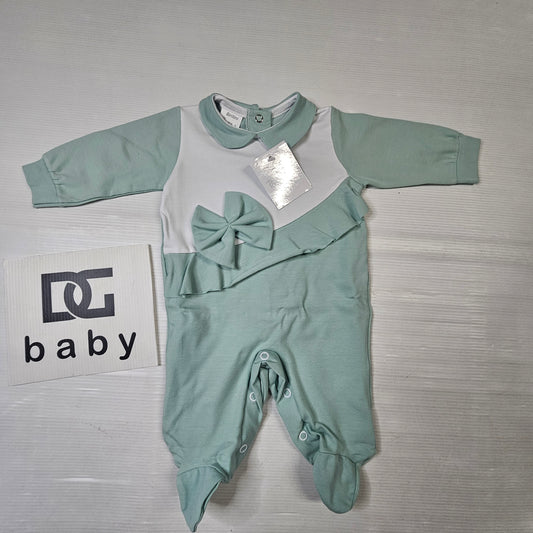 Tutina Neonata “Fiocco Elegance” 🌿🎀 – Art. 6370