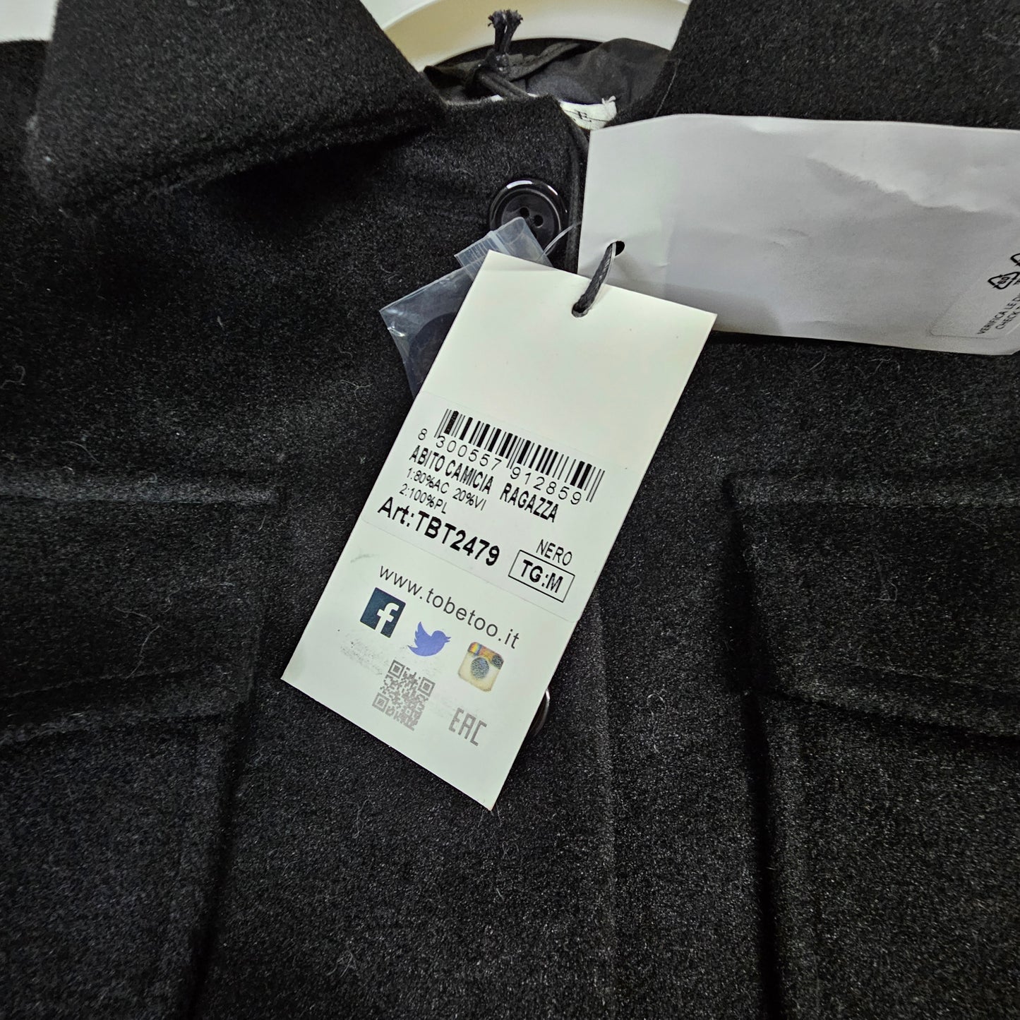 cappotto camicia ragazza TBT2479