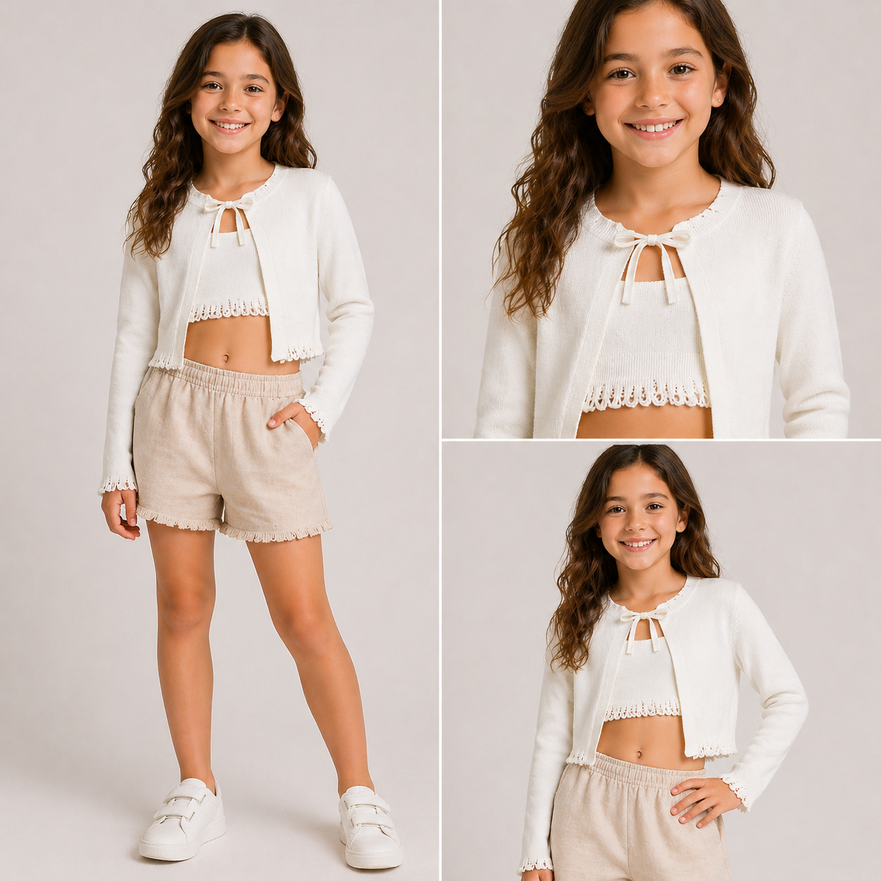 🤍 Tobeto Set cardigan + top crop bimba TOB095