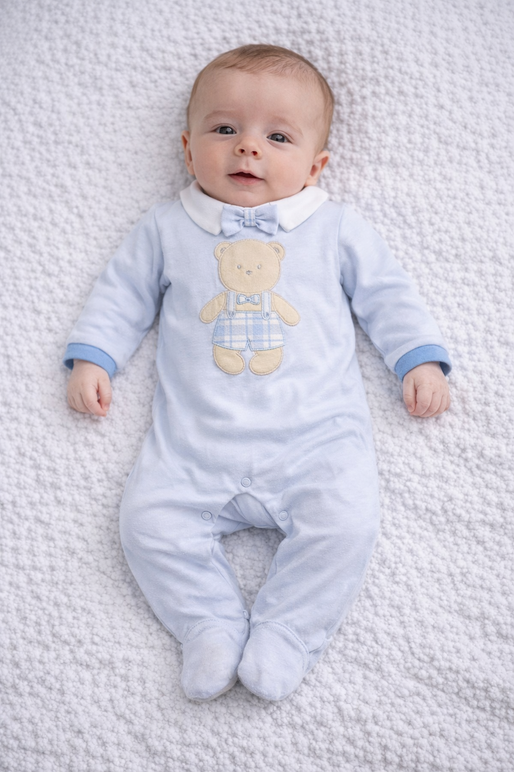 Tutina Neonato Orsetto con Colletto – Art. 318/94 🧸💙