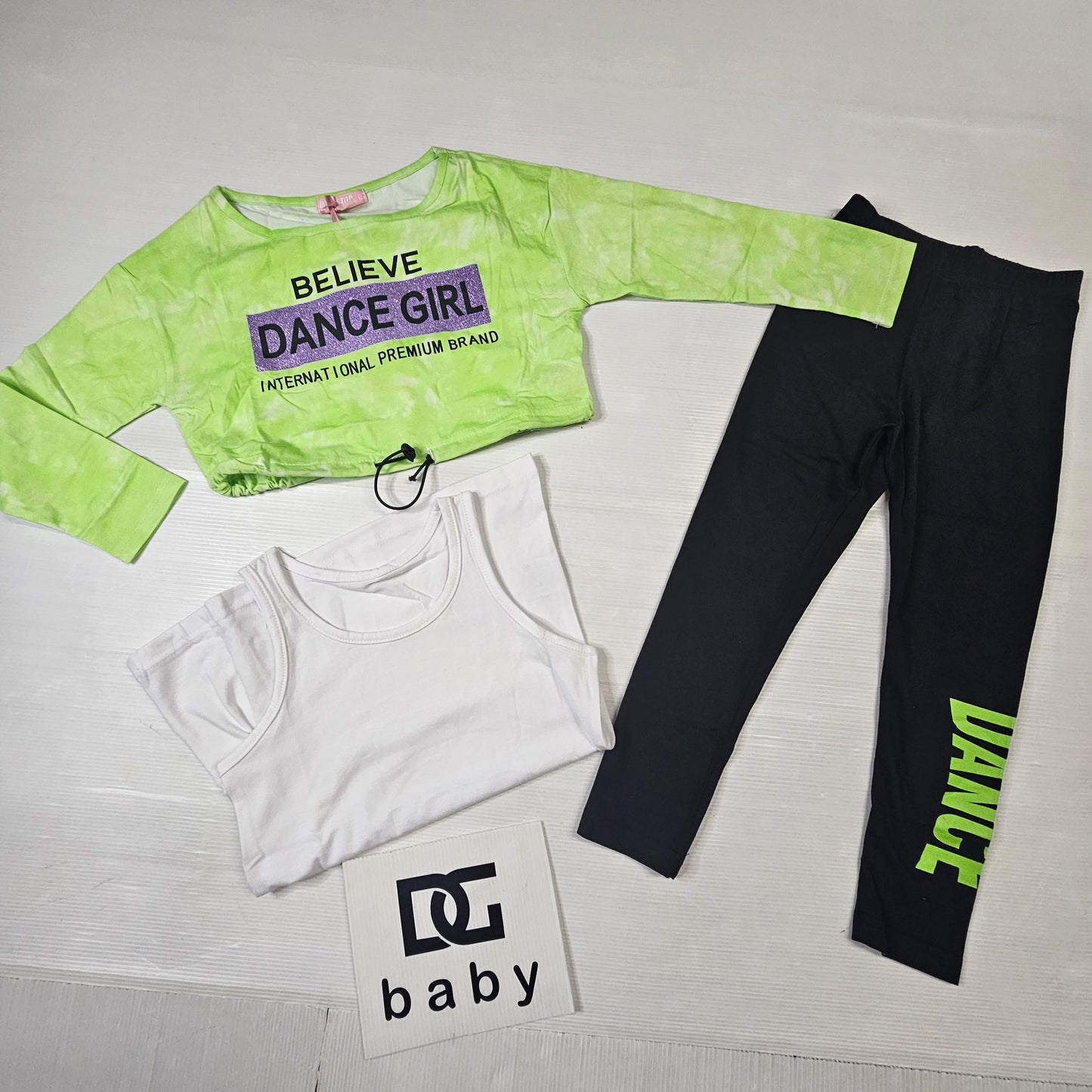 Completo 3 Pezzi Bambina “Believe Dance” 💚💃