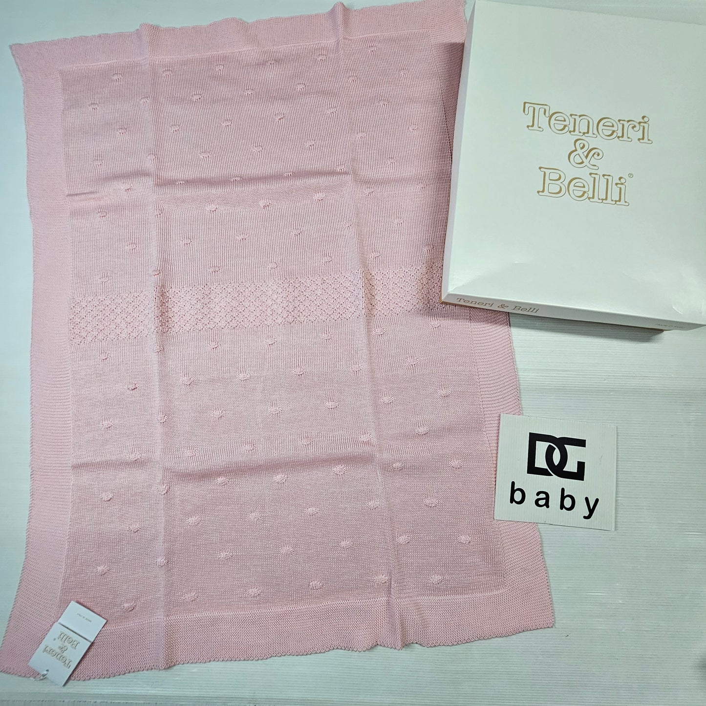 Copertina neonata filo rosa TENERI E BELLI