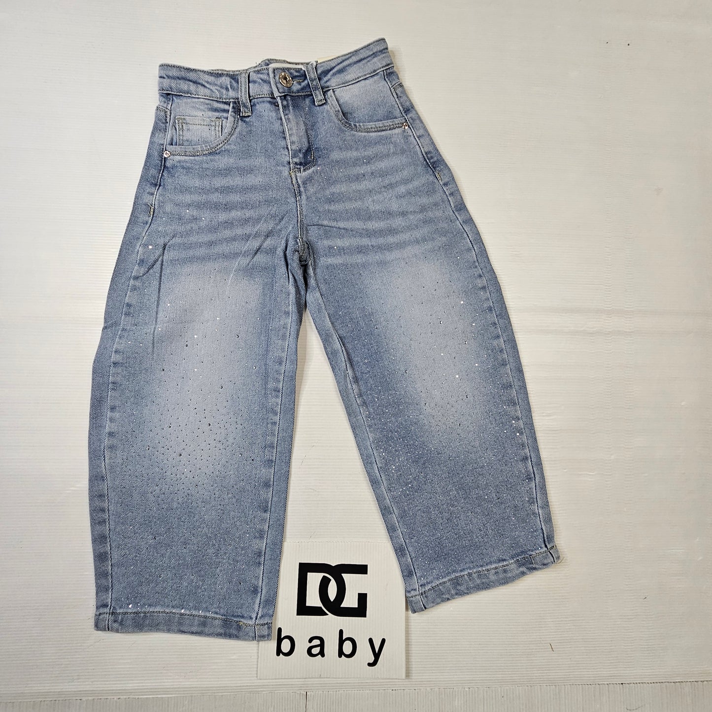 👖 Jeans Balloon Bambina Luna con Strass