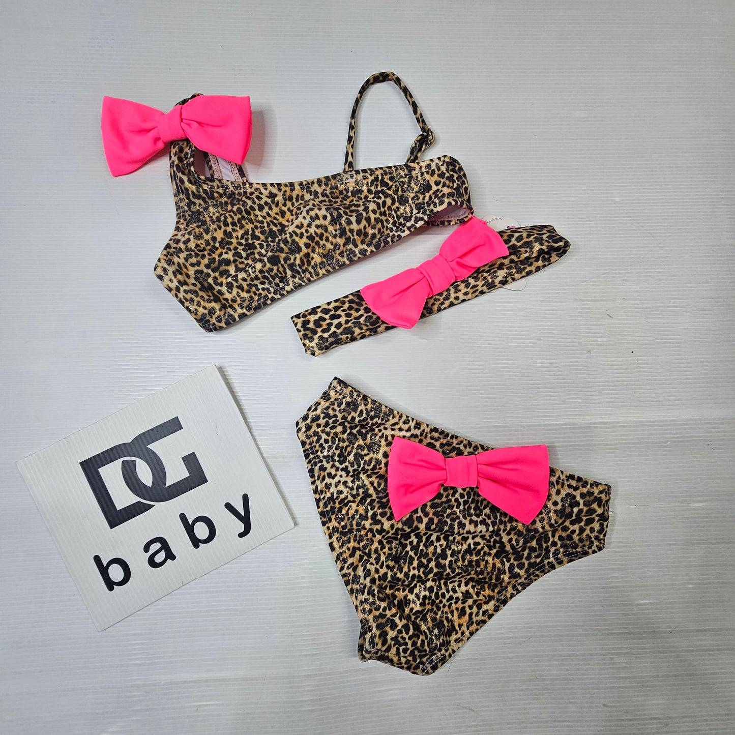 Costume Bikini Leopardato con Fiocchi
